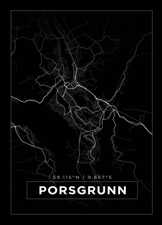 Mapa - Porsgrunn - Cartel Negro