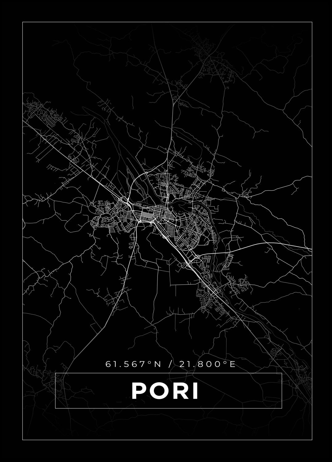 Product Image for Mapa - Pori - Cartel Negro (50x70 cm)