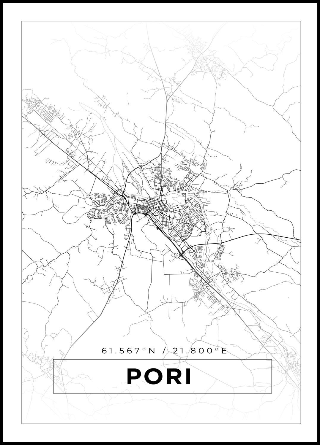 Product Image for Mapa - Pori - Cartel blanco (21x29.7 cm (A4))