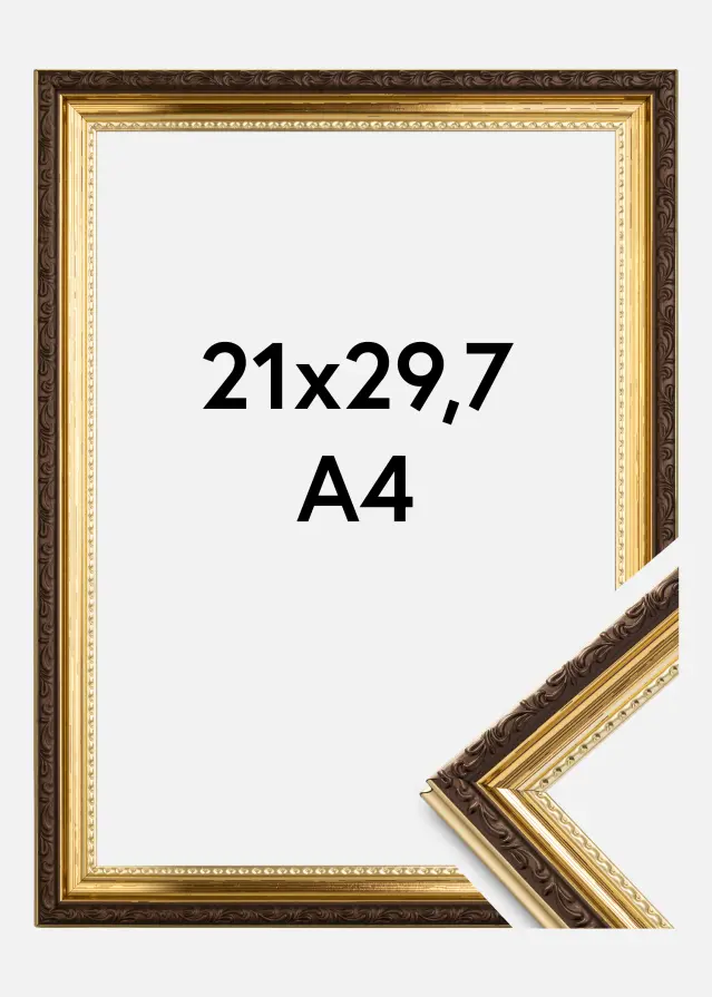 Marco Abisko Vidrio acrílico Dorado 21x29,7 cm (A4)