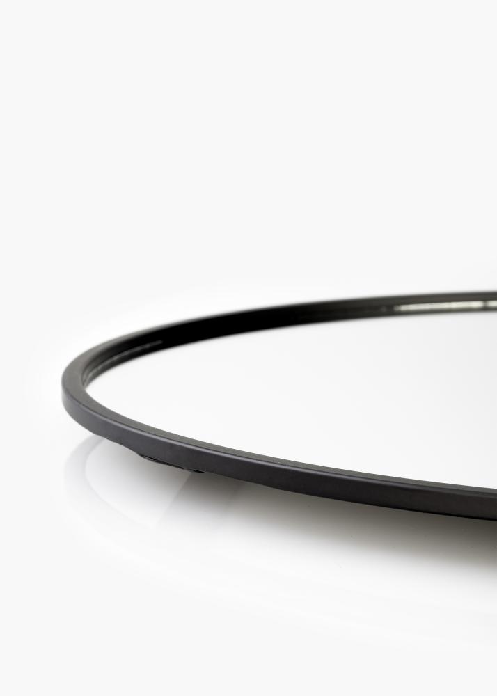 KAILA Redondo Espejo con estante - Negro 35x55 cm