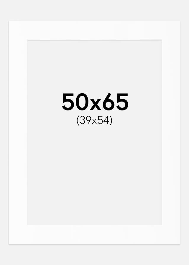 Paspartú Blanco Estándar (Borde interior blanco) 50x65 cm (39x54)