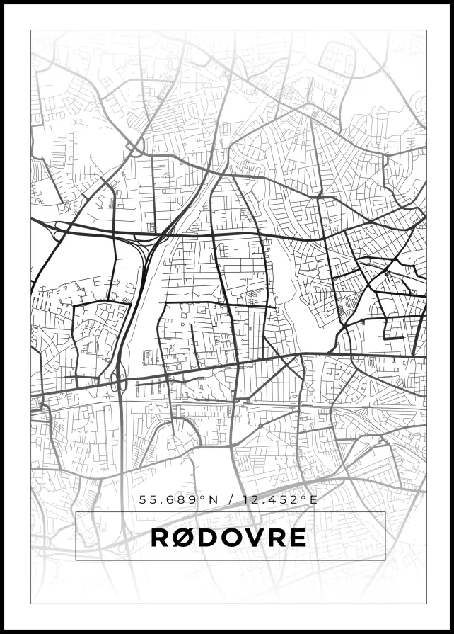 Mapa - Rødovre - Cartel Blanco
