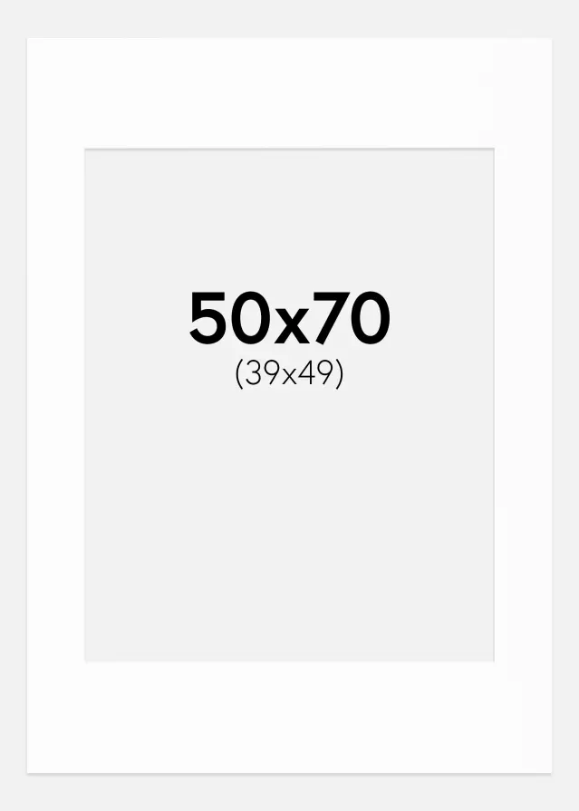 Paspartú Canson Blanco (Borde interior blanco) 50x70 cm (39x49)