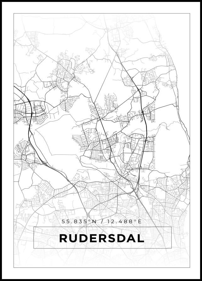Mapa - Rudersdal - Cartel Blanco