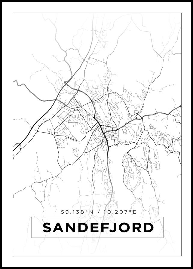 Mapa - Sandefjord - Cartel Blanco
