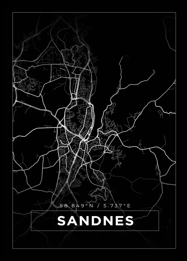 Mapa - Sandnes - Cartel Negro