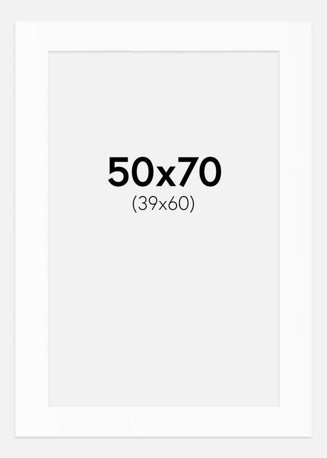 Paspartú Blanco Estándar (Borde interior blanco) 50x70 cm (39x60)