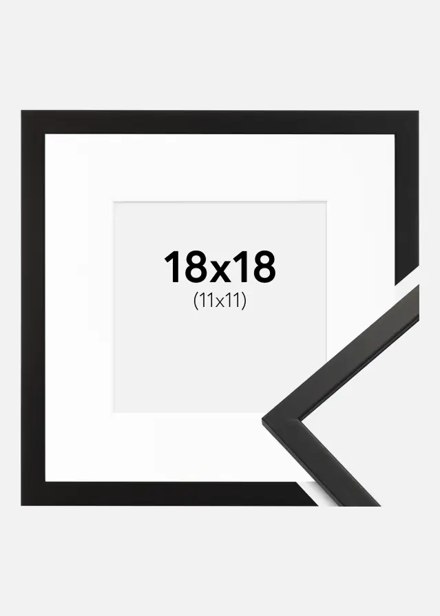 Marco Edsbyn Negro 18x18 cm - Paspartú Blanco 12x12 cm