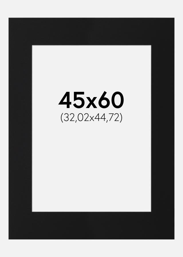 Paspartú Negro Estándar (Borde interior blanco) 45x60 cm (32,02x44,72)