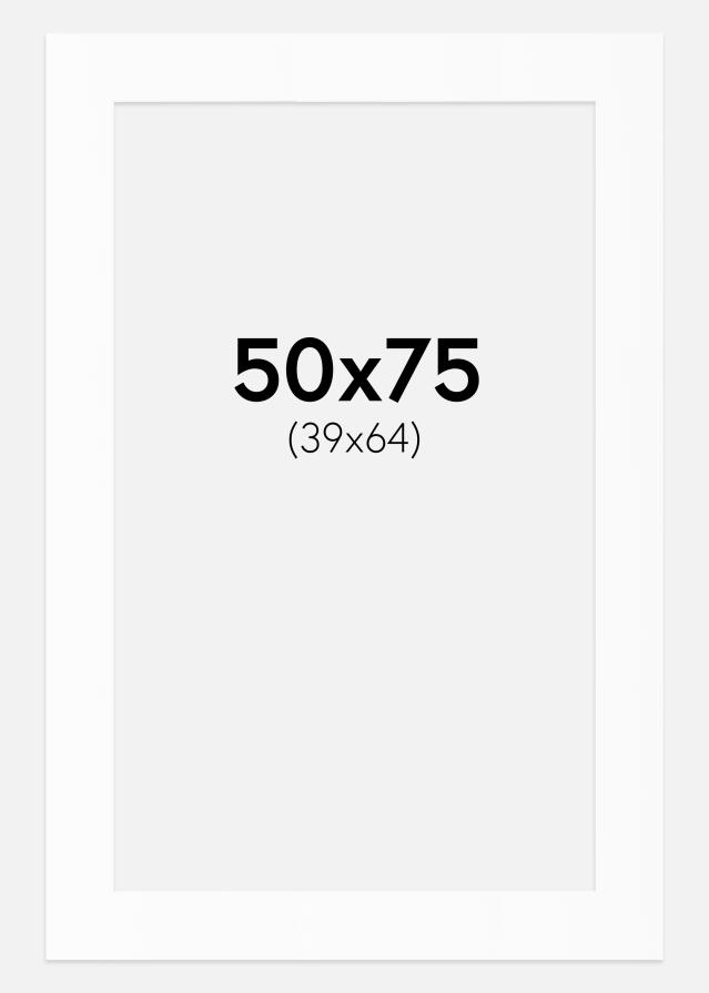 Paspartú Blanco Estándar (Borde interior blanco) 50x75 cm (39x64)