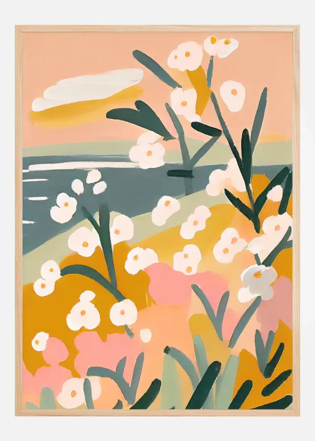 Flowers By The Sea Póster