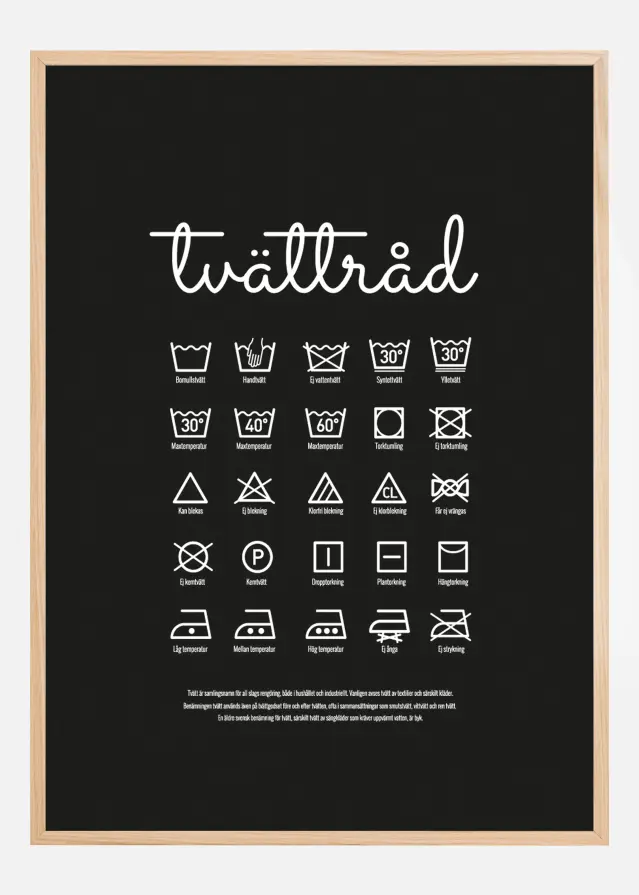 Consejos de lavado - Póster Negro