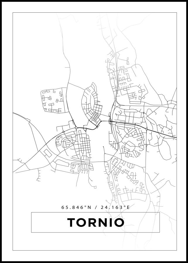 Mapa - Tornio - Cartel blanco