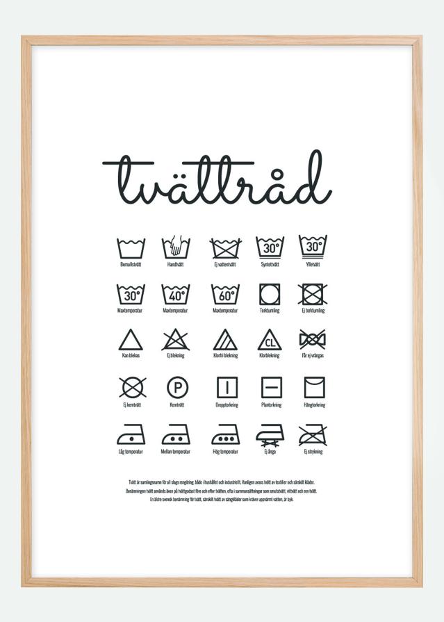 Instrucciones de lavado - Cartel blanco