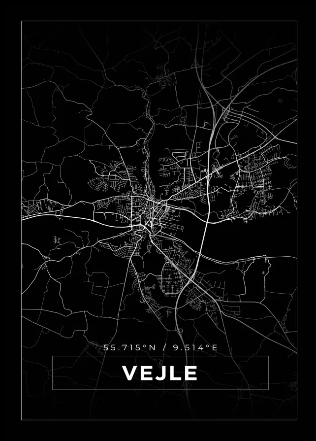 Mapa - Vejle - Cartel Negro