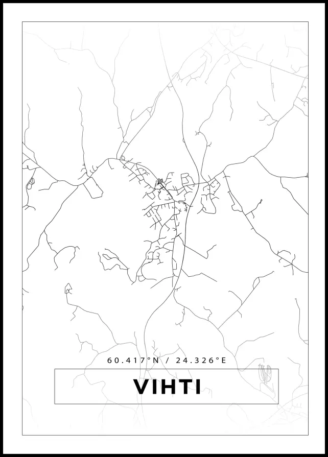 Mapa - Vihti - Cartel blanco
