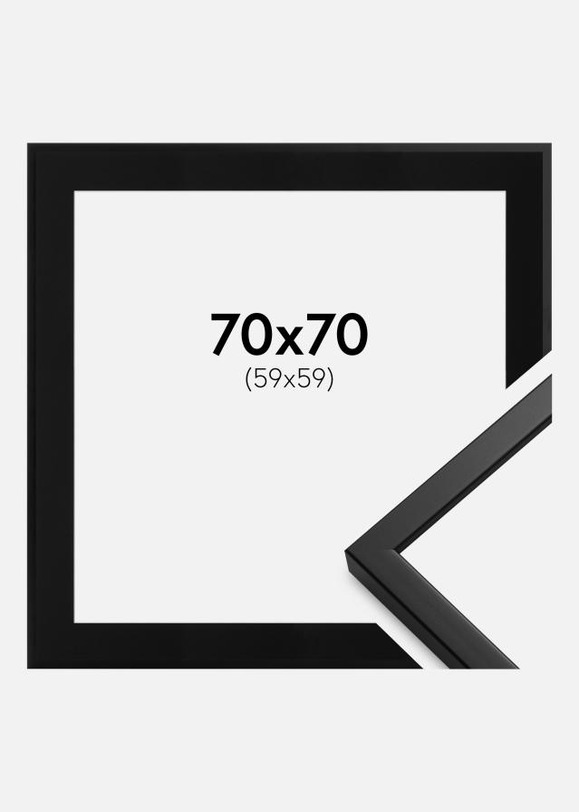 Marco Oslo Negro 70x70 cm - Paspartú Negro 60x60 cm