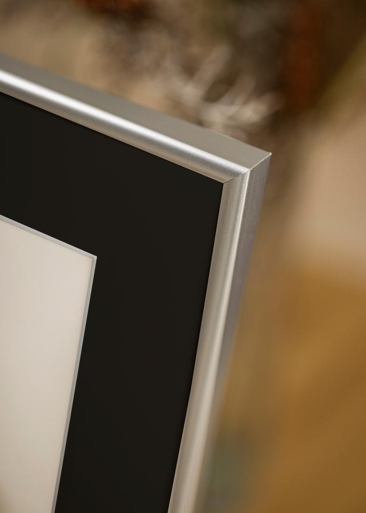 Marco Victoria Plateado 40x50 cm - Paspartú Negro 30x40 cm