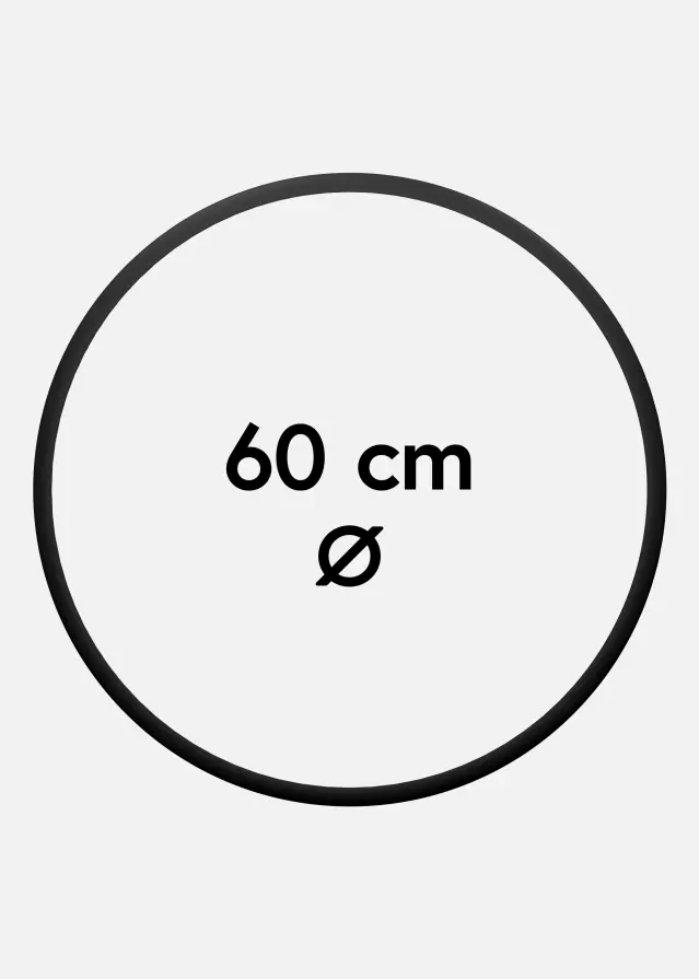 Marco Redondo Vidrio acrílico Negro 60 cm Ø