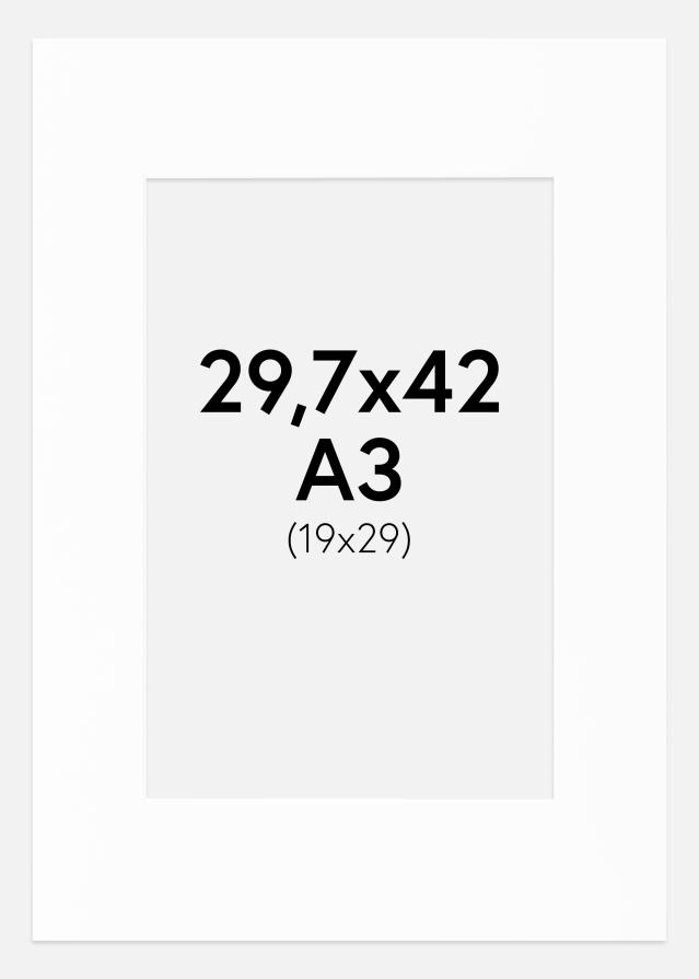 Paspartú Canson Blanco (Borde interior blanco) 29,7x42 cm (19x29)