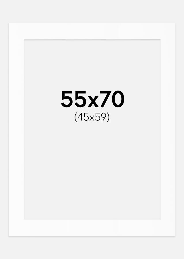 Paspartú Blanco Estándar (Borde interior blanco) 55x70 cm (45x59)