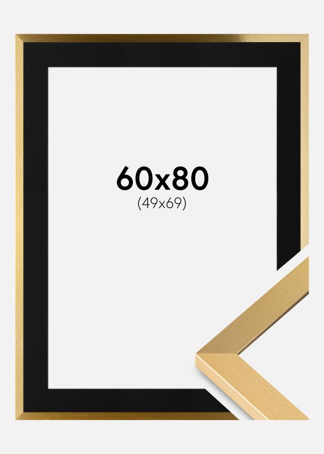 Marco Selection Dorado 60x80 cm - Paspartú Negro 50x70 cm