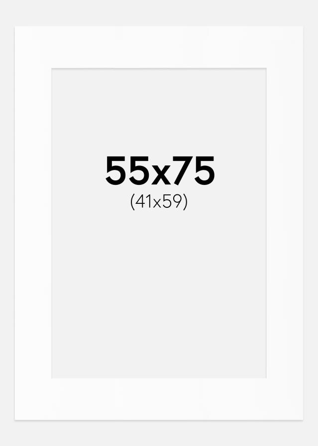 Paspartú Blanco Estándar (Borde interior blanco) 55x75 cm (41x59)