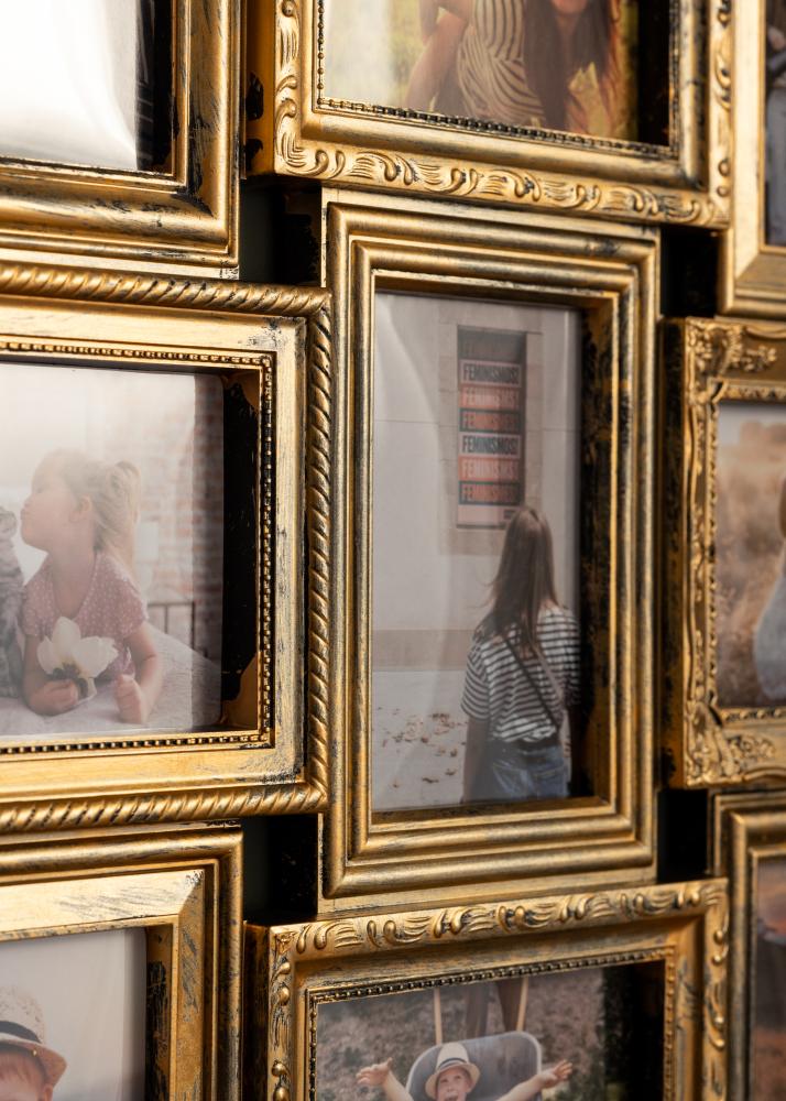 Retro Marco collage Mate Dorado - 12 Fotos