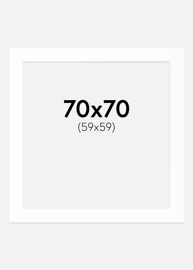 Paspartú Canson Blanco (Borde interior blanco) 70x70 cm (59x59)