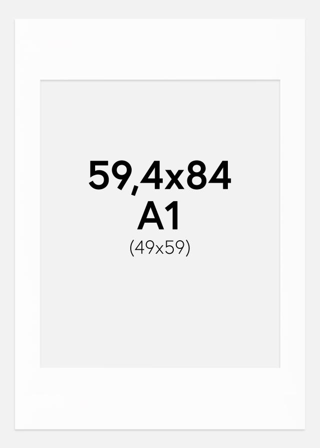 Paspartú Canson Blanco (Borde interior blanco) 59,4x84 cm (A1) (49x59)