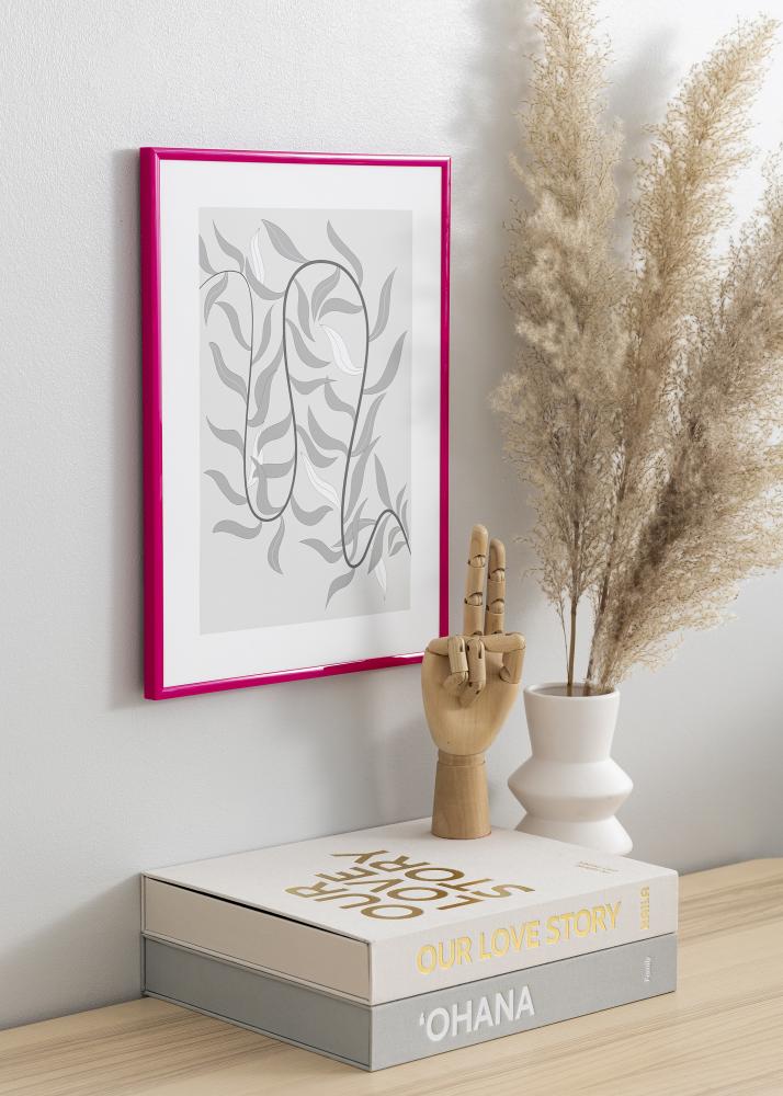 Marco New Lifestyle Rosa oscuro 70x100 cm - Paspartú Negro 24x36 inches