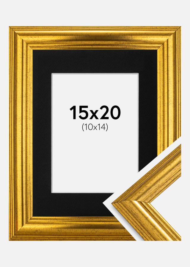 Marco Västkusten Dorado 15x20 cm - Paspartú Negro 11x15 cm