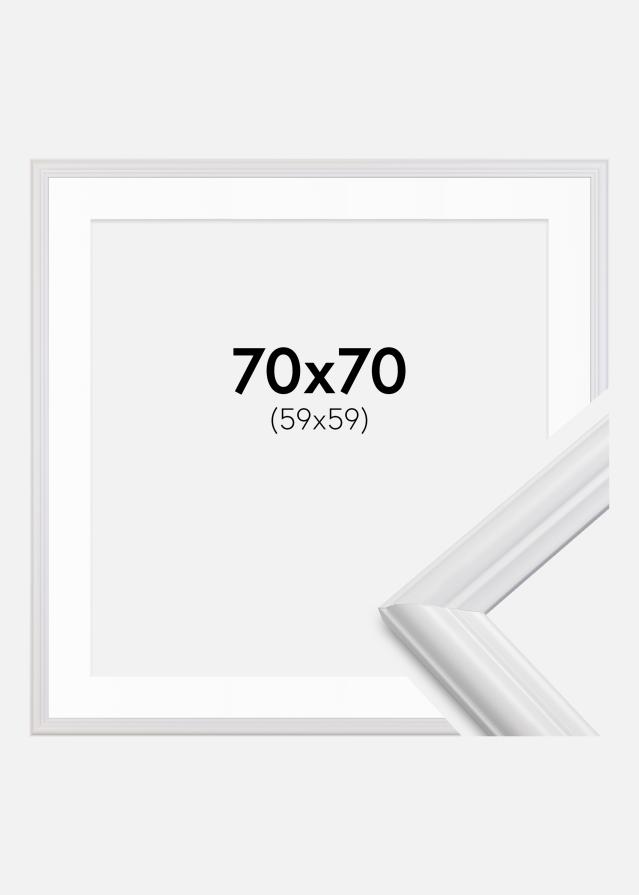 Marco Siljan Blanco 70x70 cm - Paspartú Blanco 60x60 cm