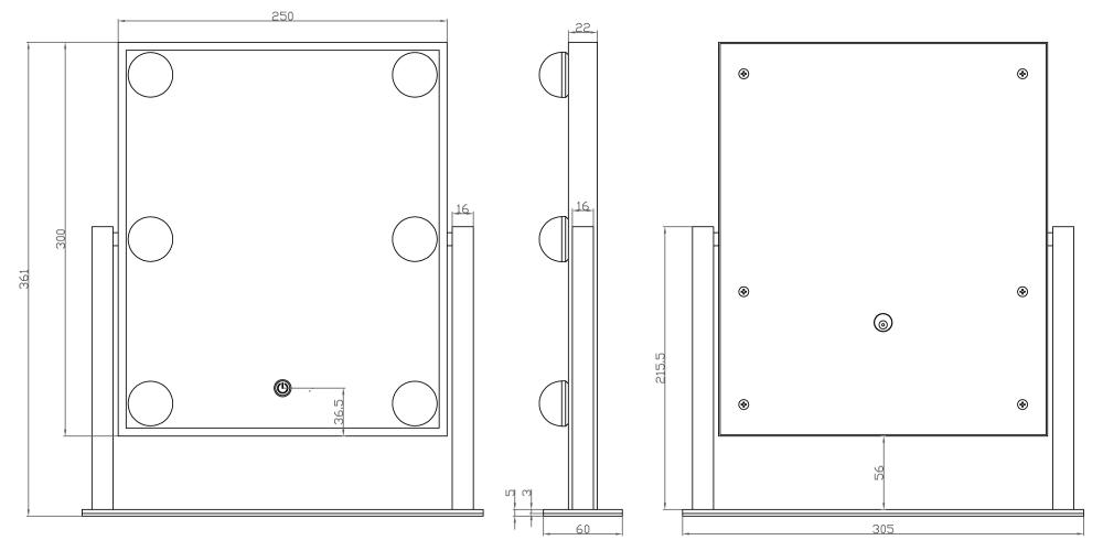 KAILA Sminkspegel VII Vit - 30x36 cm
