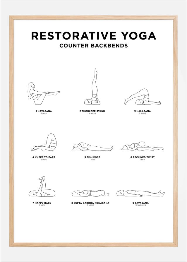 Restorative Yoga - White Póster