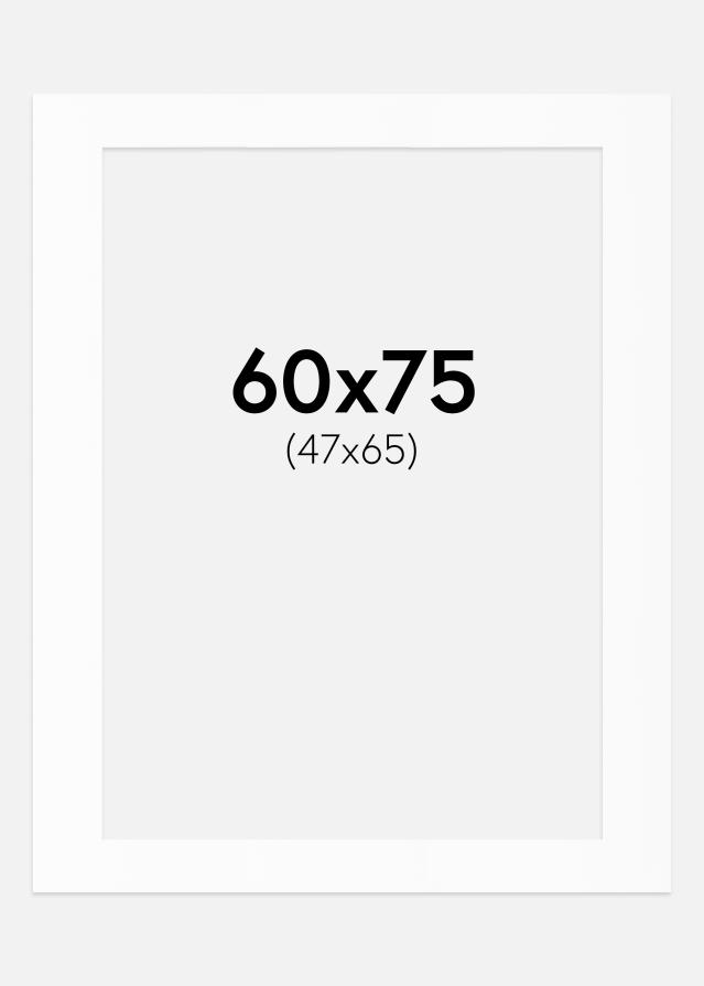 Paspartú Blanco Estándar (Borde interior blanco) 60x75 cm (47x65)