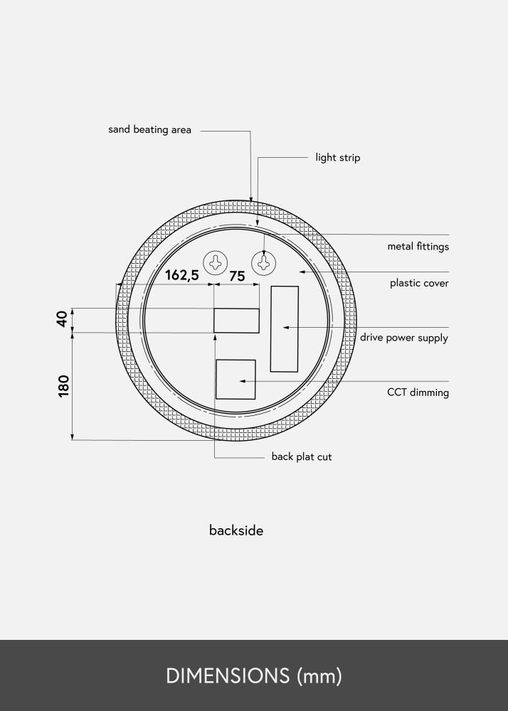 KAILA Espejo Frost LED 40 cm Ø