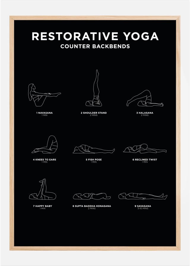 Restorative Yoga - Black Póster