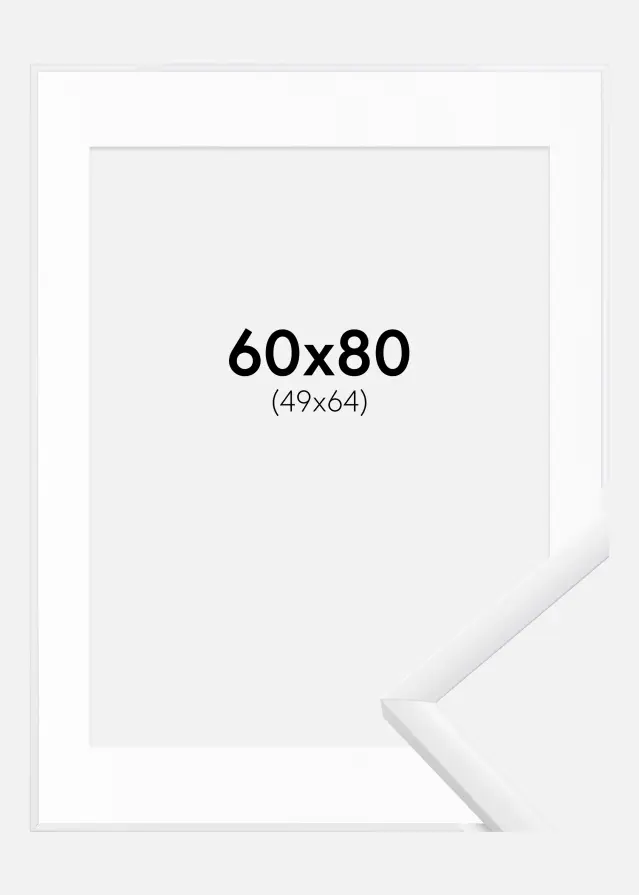 Marco New Lifestyle Blanco 60x80 cm - Paspartú Blanco 50x65 cm