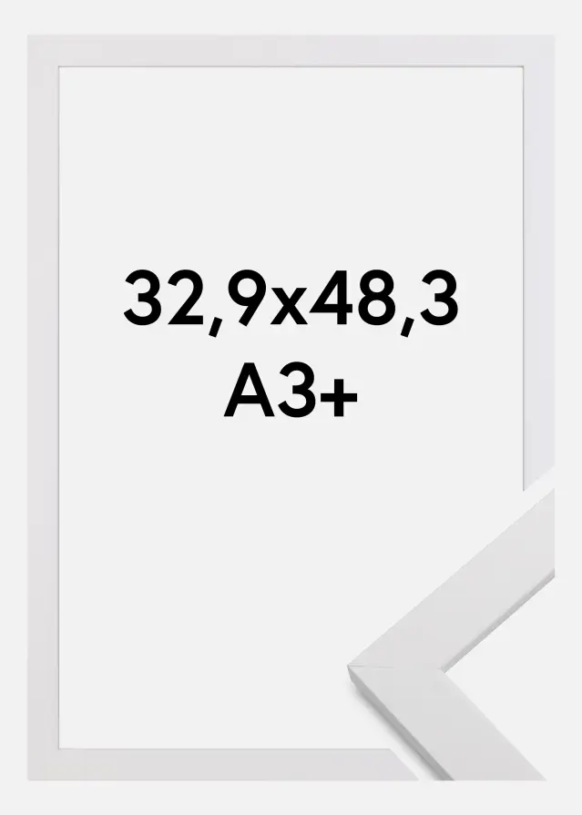 Marco White Wood Vidrio acrílico 32,9x48,3 cm (A3+)