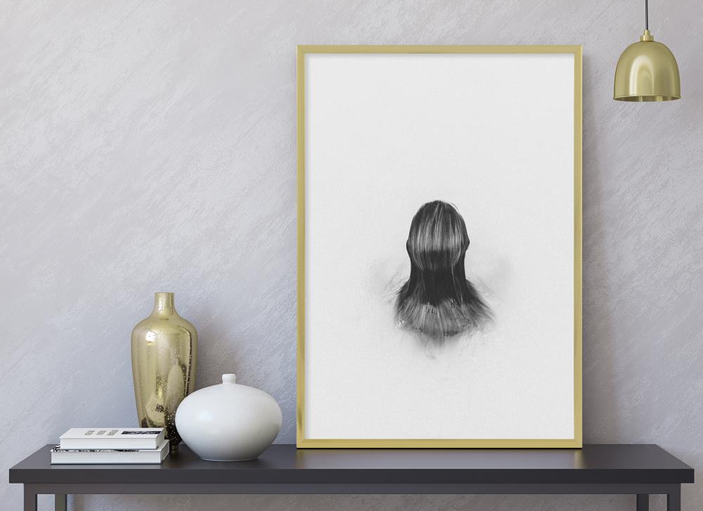 Marco Póster Frame Aluminum Gold 70x100 cm - Paspartú Negro 59,4x84 cm (A1)