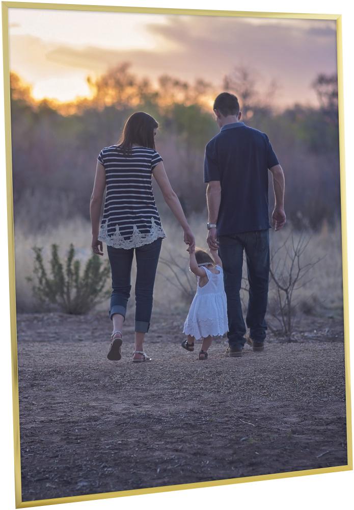 Marco Póster Frame Aluminum Gold 70x100 cm - Paspartú Negro 59,4x84 cm (A1)