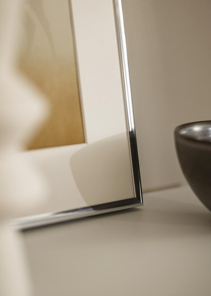 Marco Aluminio Vidrio acrílico Acabado brillante Plateado 70x100 cm