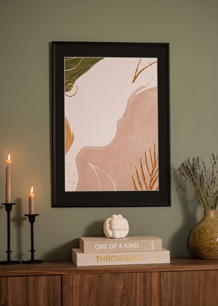 Marco Horndal Negro 50x60 cm - Paspartú Negro 14x18 inches