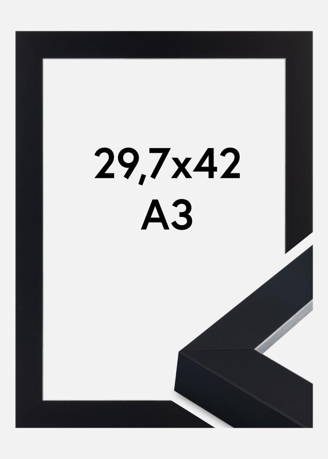 Marco Sussex Vidrio acrílico Negro/Plata 29,7x42 cm (A3)