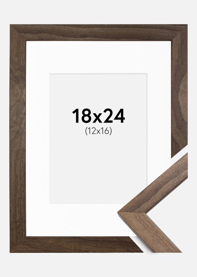 Marco Stilren Castaño 18x24 cm - Paspartú Blanco 13x17 cm
