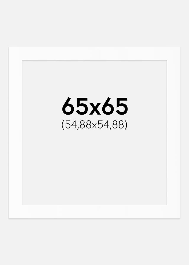 Paspartú Blanco Estándar (Borde interior blanco) 65x65 cm (54,88x54,88)