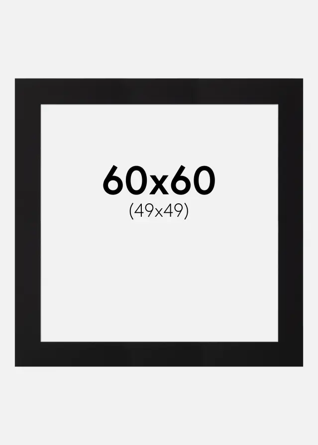 Paspartú Canson Negro (Borde interior blanco) 60x60 cm (49x49)