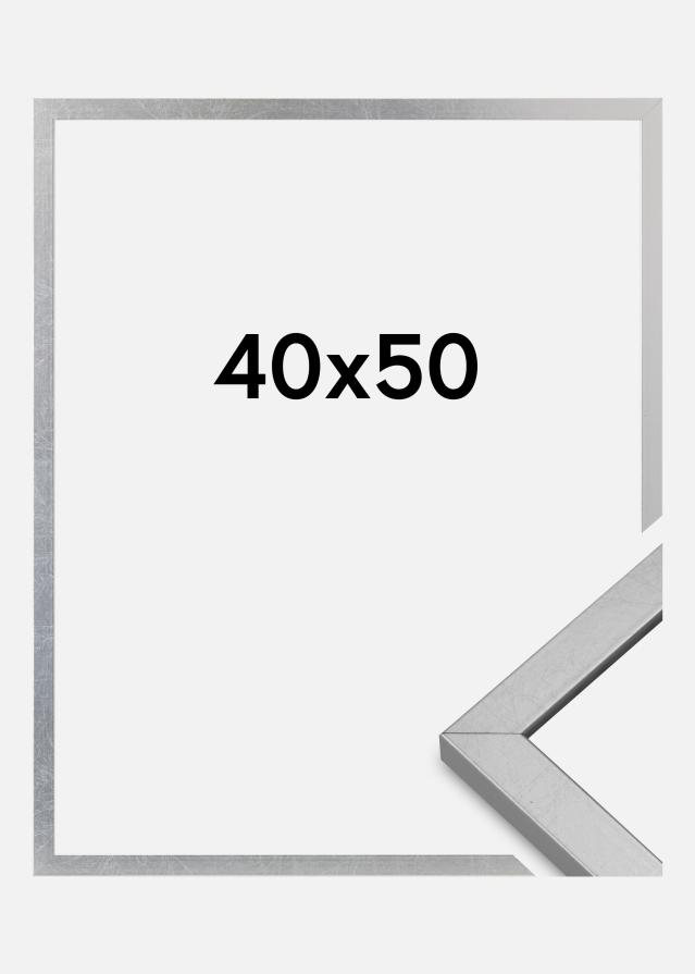 Marco Minerva Vidrio acrílico Plateado 40x50 cm